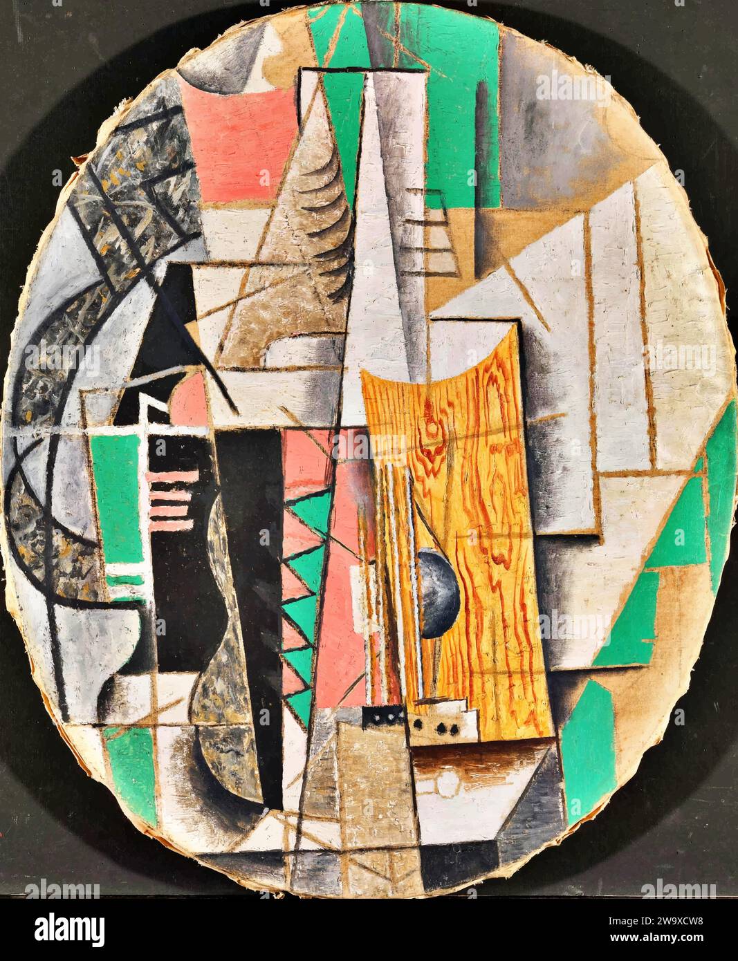 Guitare, 1912 (peinture) de l'artiste Picasso, Pablo (1881-1973) Espagnol. Illustration de Vecteur
