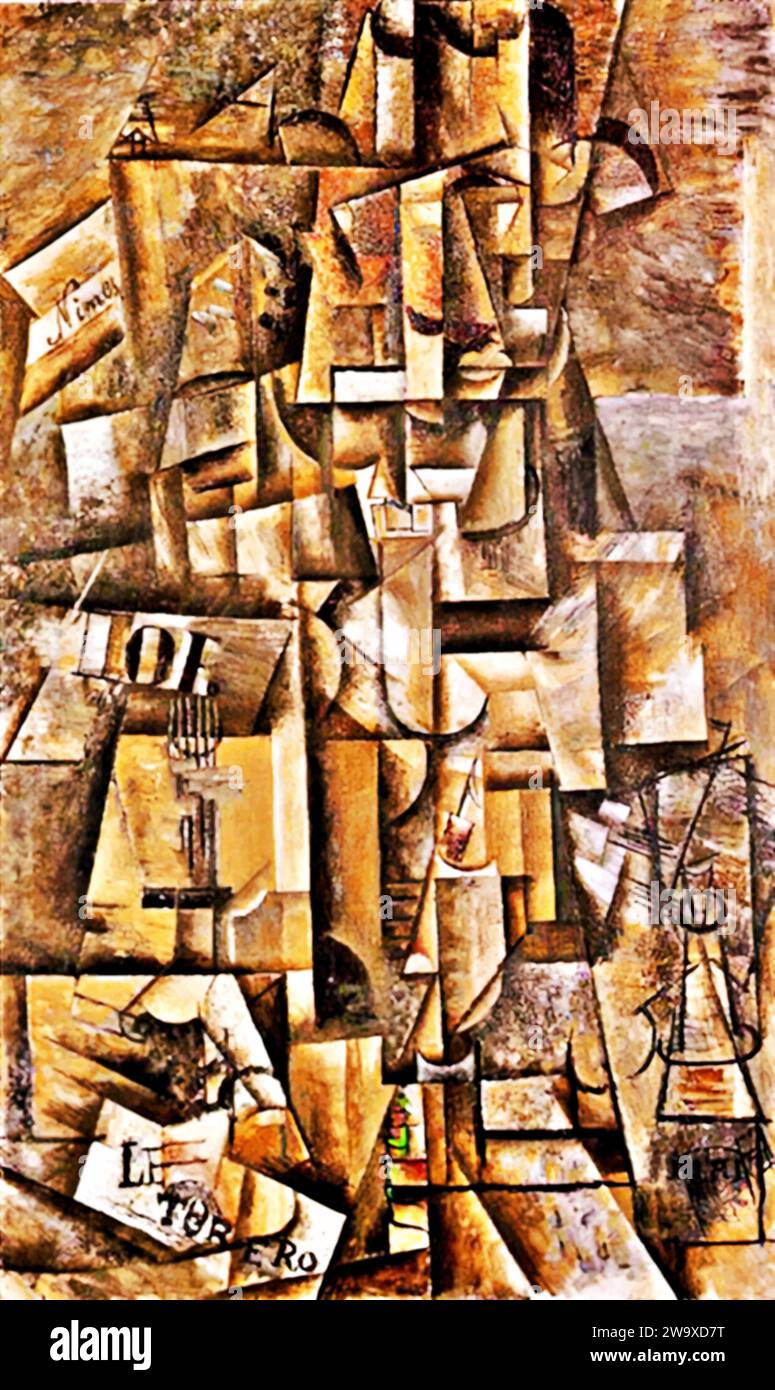 L'afficionado, 1912 (peinture) de l'artiste Picasso, Pablo (1881-1973) espagnol. Illustration de Vecteur
