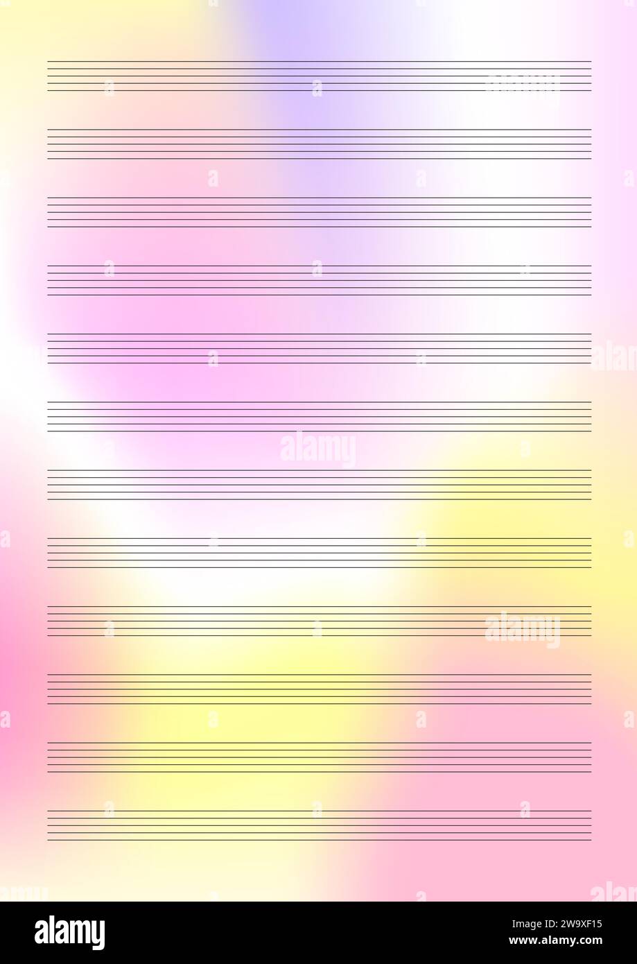 Modèle de note de mélodie. Fond abstrait coloré. Illustration de Vecteur