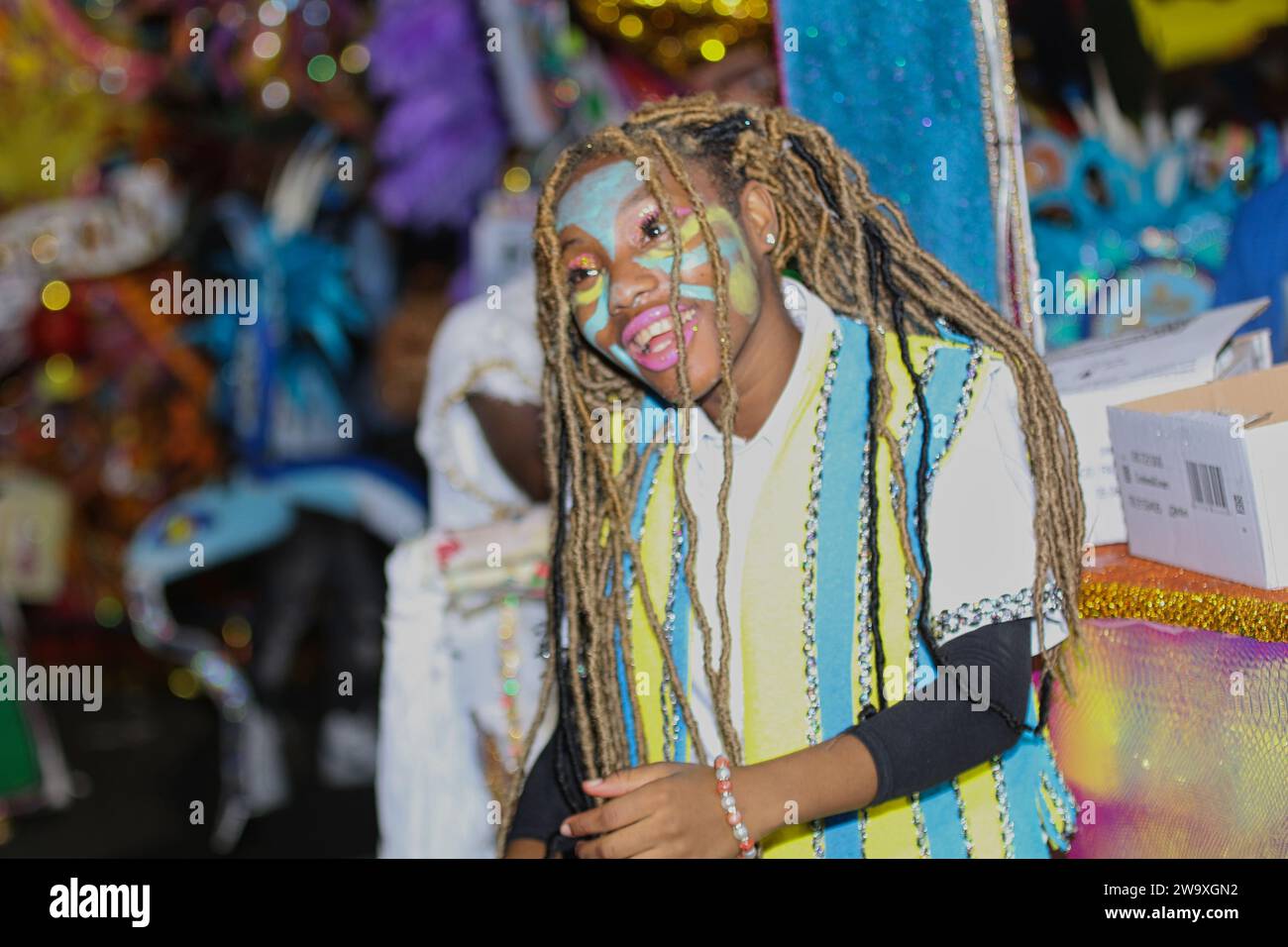 Le Boxing Day Junkanoo Street Parade Carnival aux Bahamas. Banque D'Images