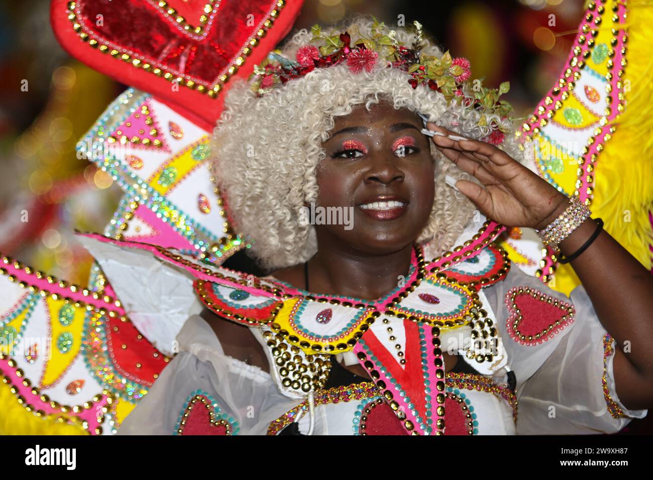 Le Boxing Day Junkanoo Street Parade Carnival aux Bahamas. Banque D'Images