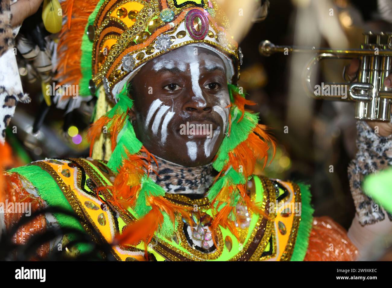 Le Boxing Day Junkanoo Street Parade Carnival aux Bahamas. Banque D'Images