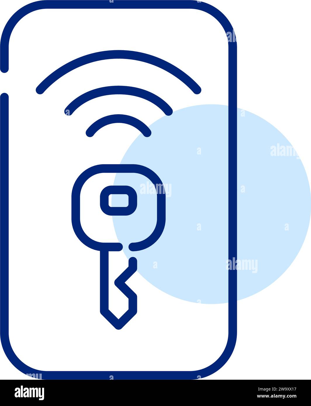 Clé électronique de voiture sans fil. Contour modifiable et parfait au pixel près Illustration de Vecteur