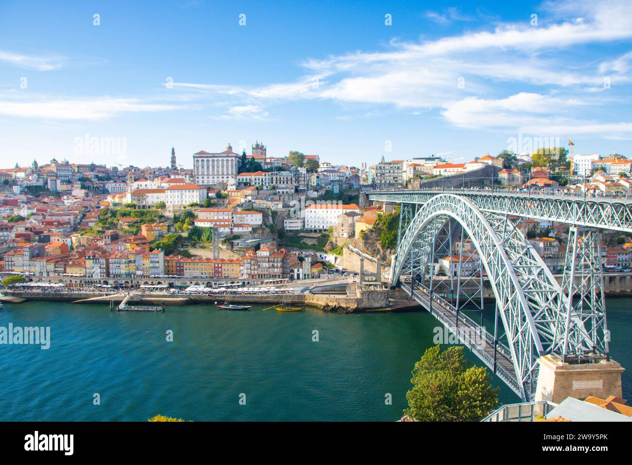 Vue de la vieille ville de Porto depuis le pont Dom luis, Portugal Banque D'Images