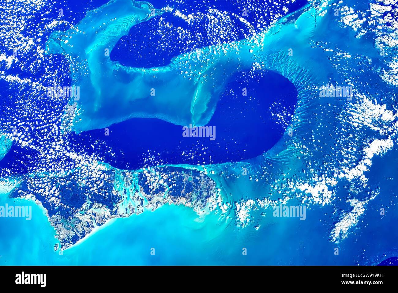 Eau de mer en Floride, USA. Amélioration numérique d'une image de la NASA. Banque D'Images