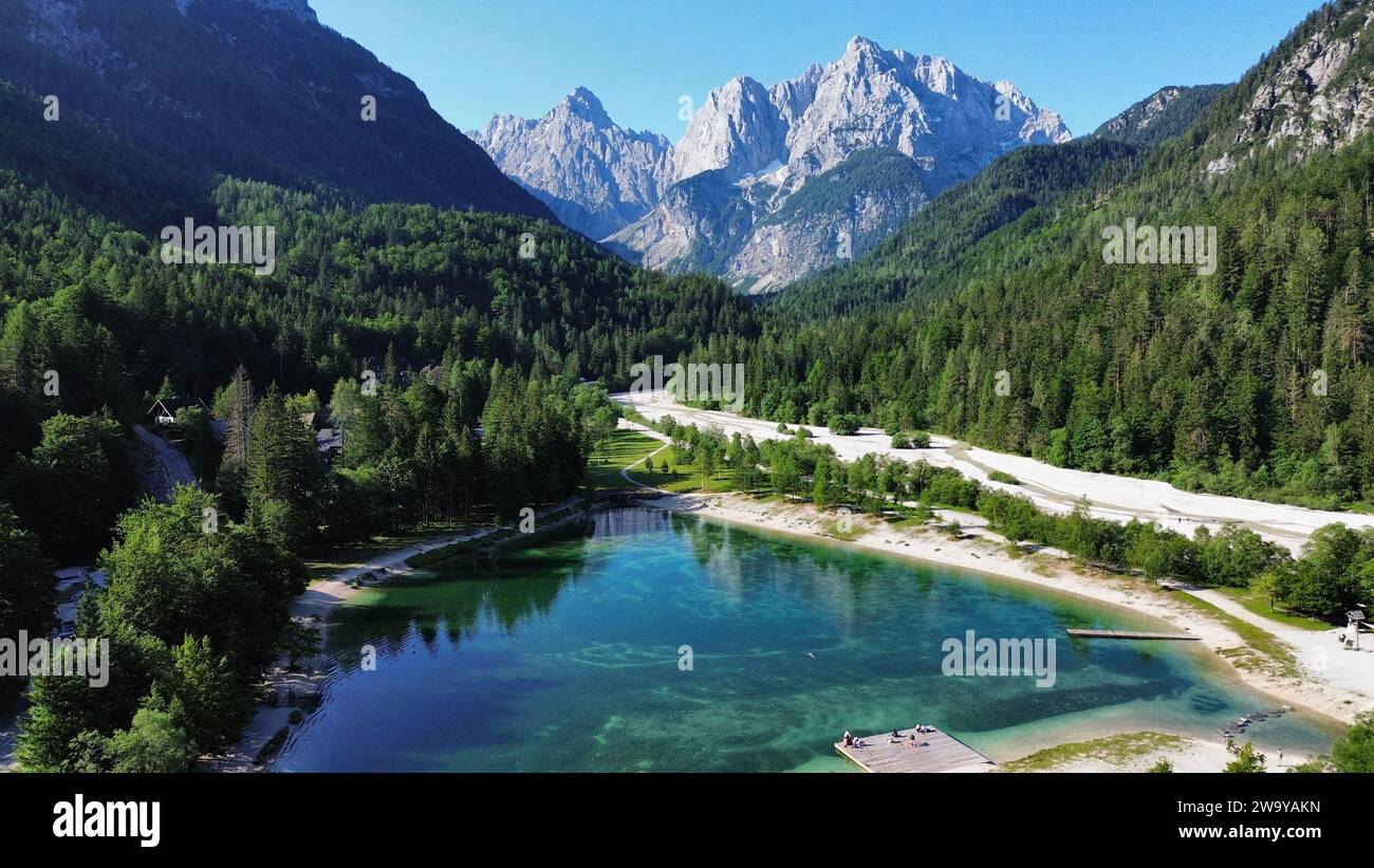 Drone photo Jasna lac, Jezero Jasna Slovénie Europe Banque D'Images