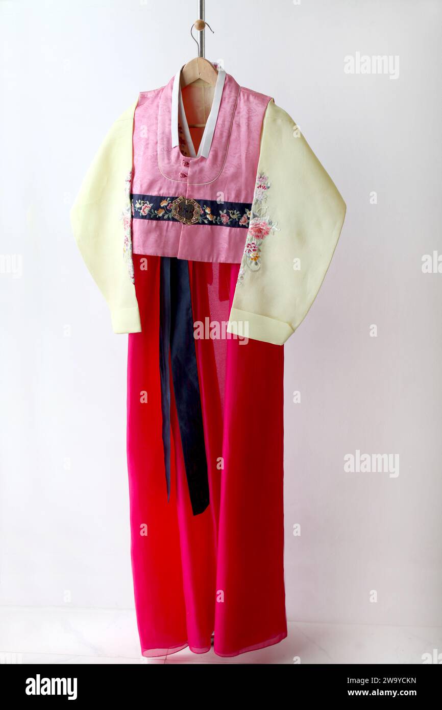 Une robe Hanbok coréenne traditionnelle Banque D'Images