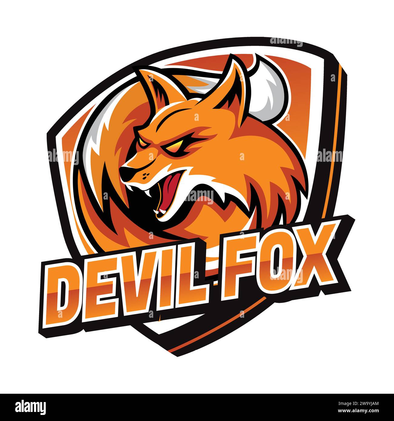 Logo Angry Devil Fox Esport Mascot Gaming Illustration de Vecteur