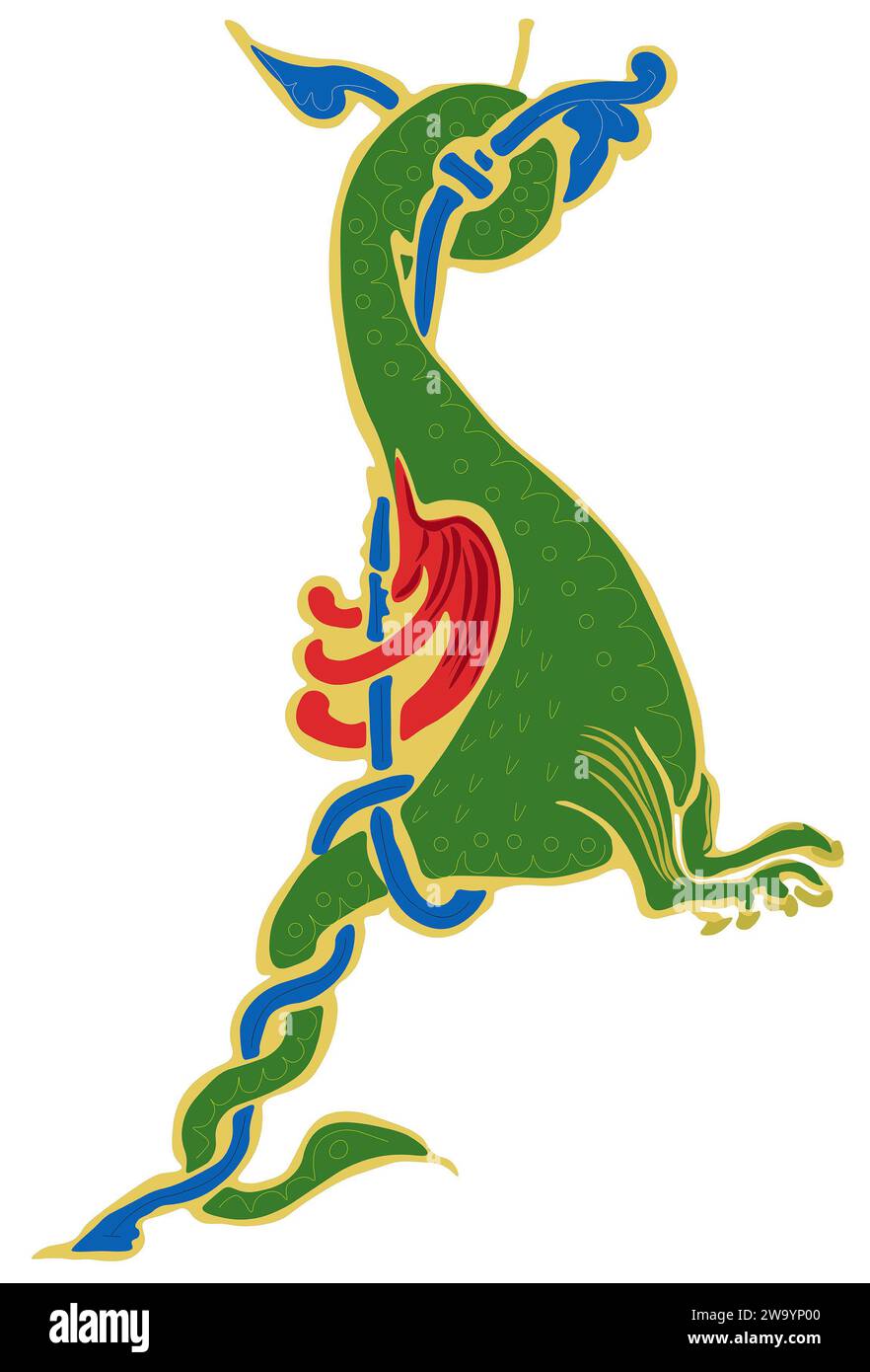 Alphabet cyrillique. Lettres. Illustration, dessin des lettres initiales. Banque D'Images