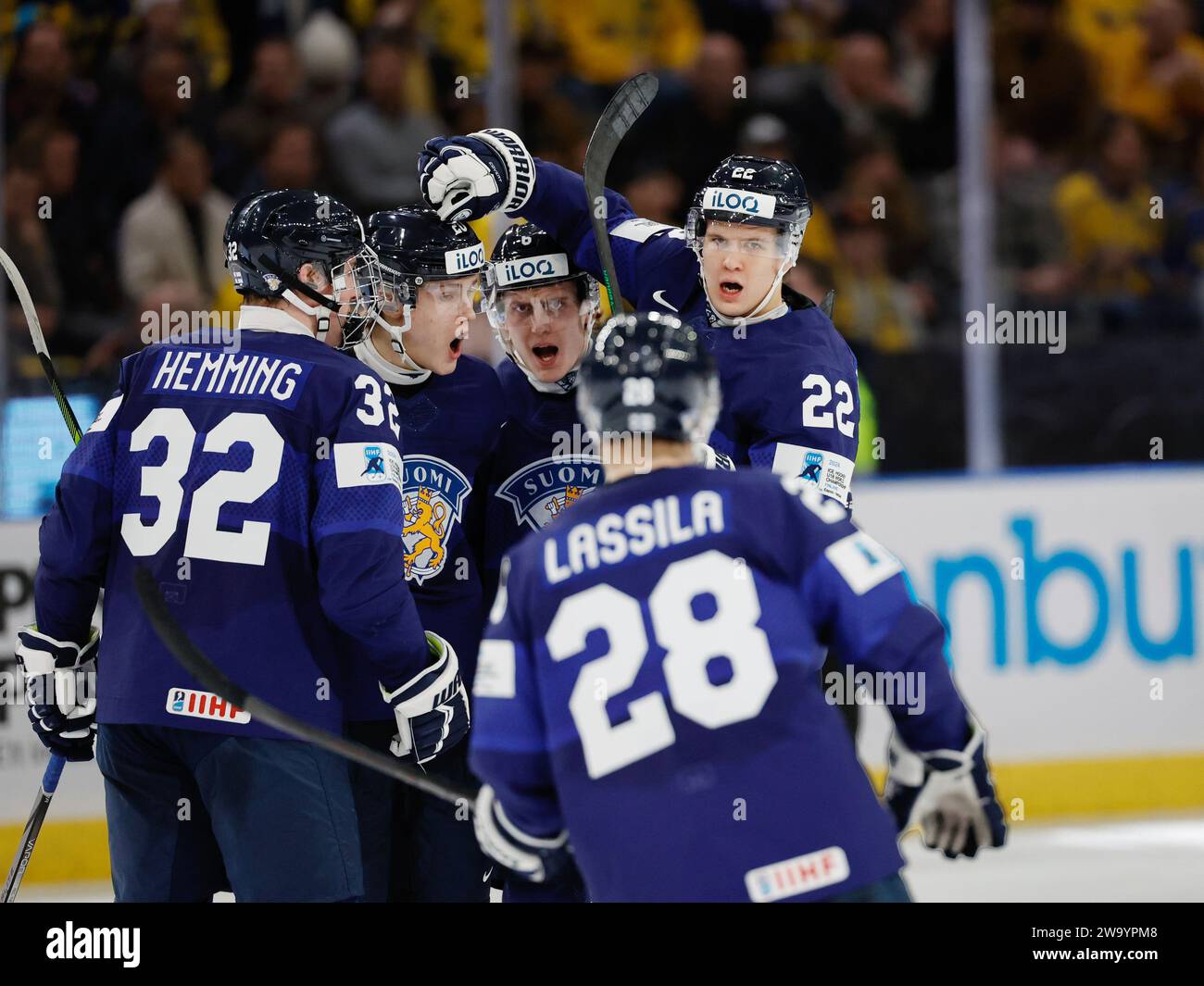 Lors du championnat mondial junior de l’IIHF, Un match de hockey sur