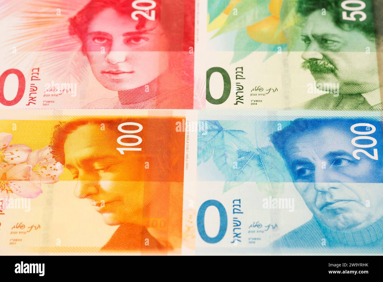 Argent israélien - nouveau shekel un fond d'affaires Banque D'Images