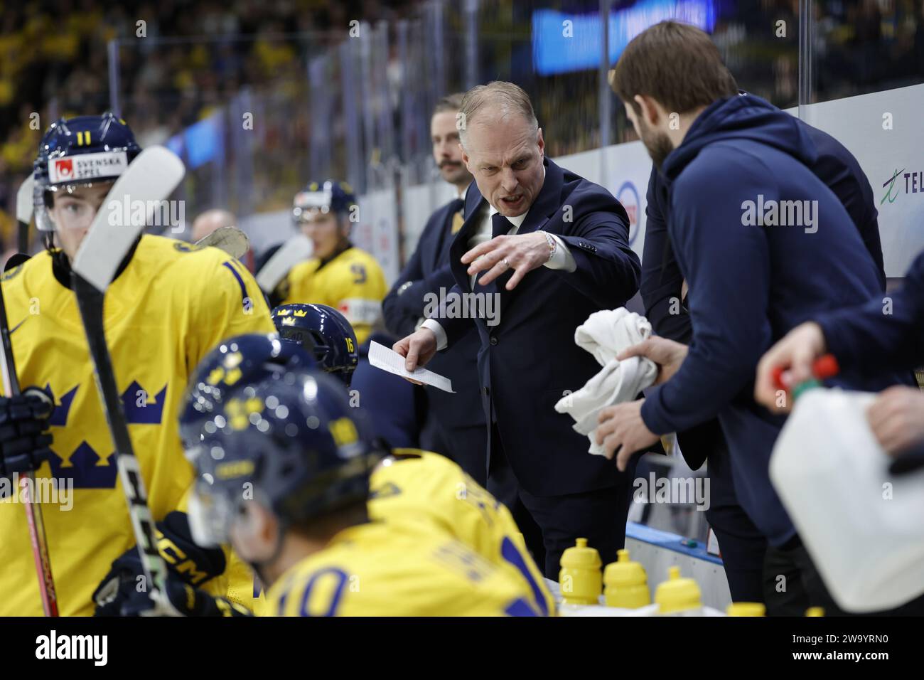 L'entraîneurchef de la Suède Magnus Havelid lors du championnat