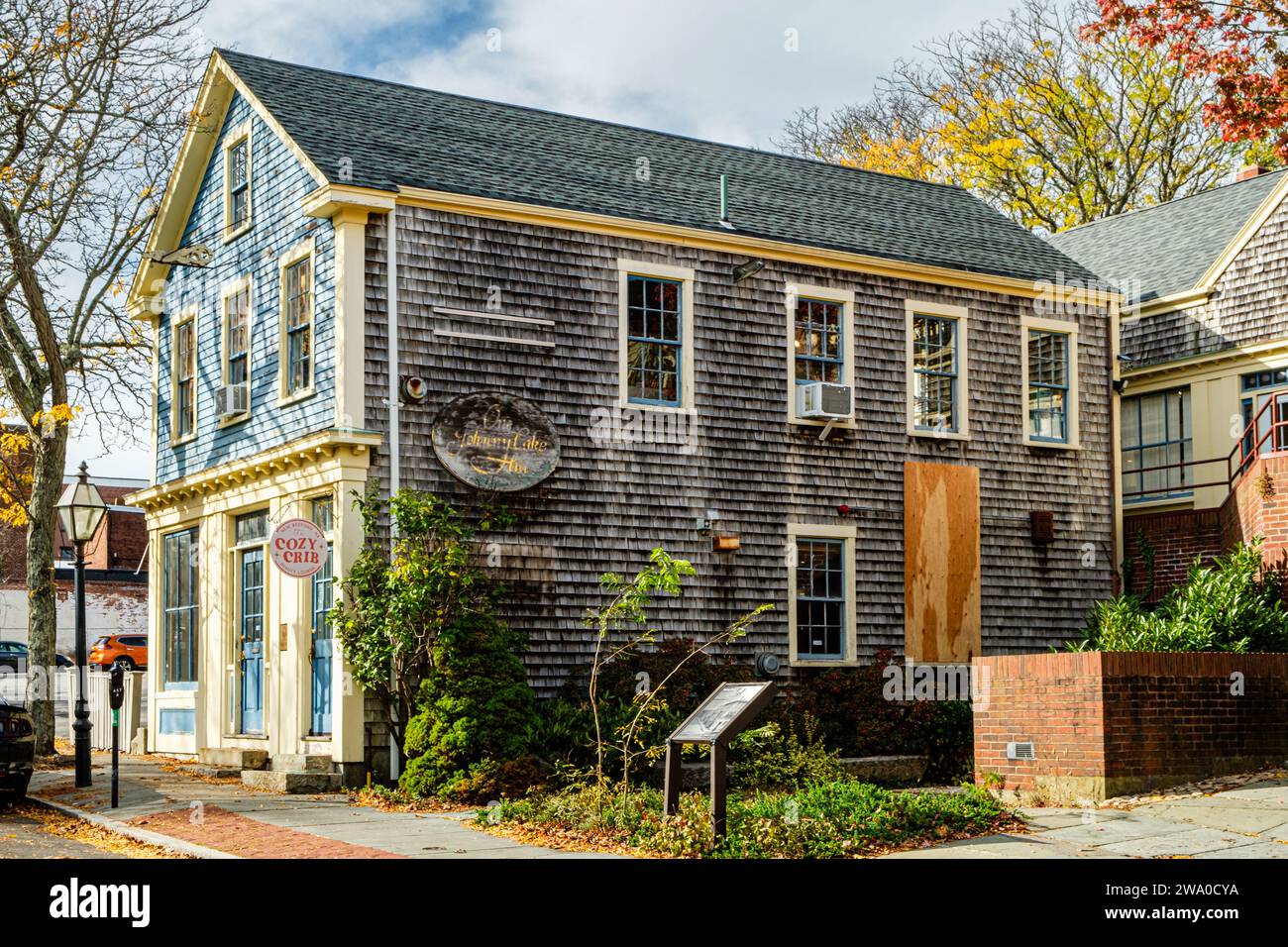 The Cozy Crib, Johnny Cake Hill, New Bedford, Massachusetts Banque D'Images