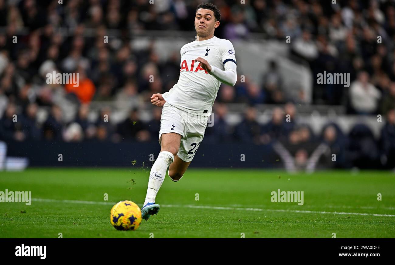 Londres, Royaume-Uni. 31 décembre 2023. Brennan Johnson (Tottenham) lors du Tottenham V AFC Bournemouth Premier League Match au Tottenham Hotspur Stadium. Cette image est réservée À UN USAGE ÉDITORIAL. Licence requise de The football DataCo pour toute autre utilisation. Crédit : MARTIN DALTON/Alamy Live News Banque D'Images