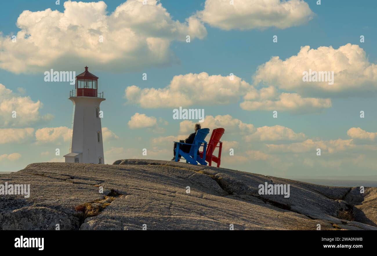 Peggys Cove confortable au phare Canada Banque D'Images