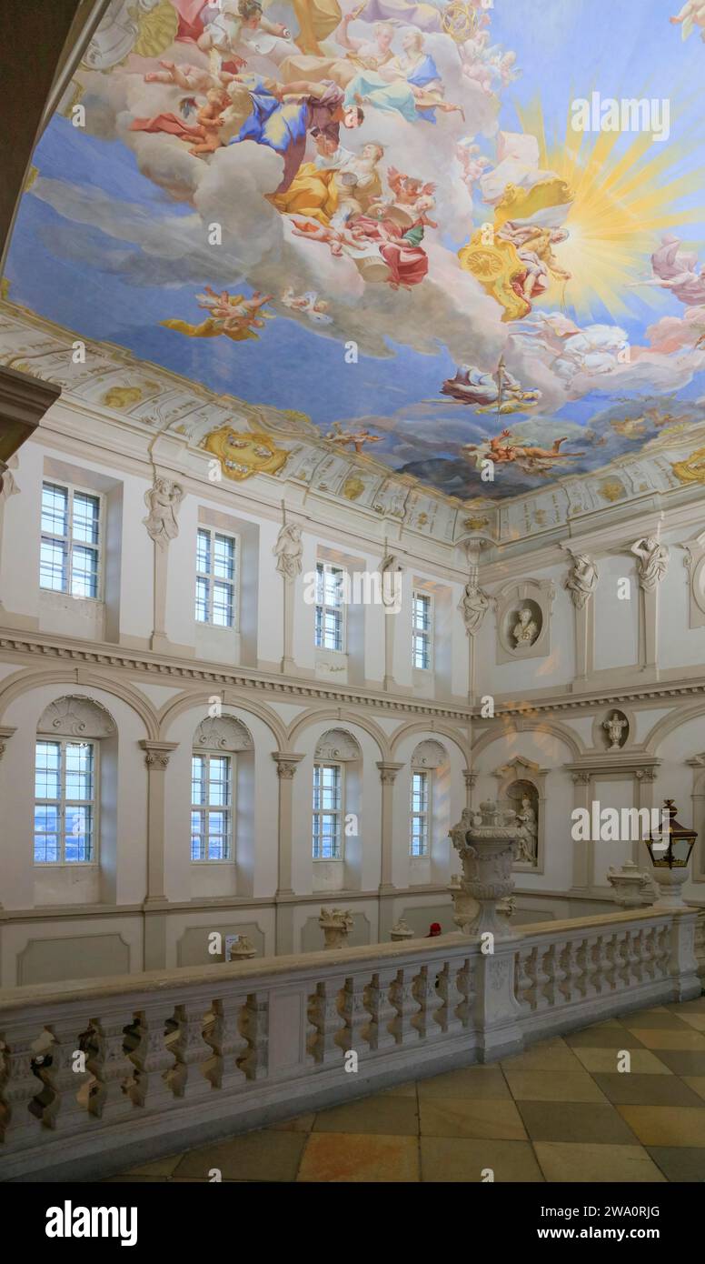 Kaiserstiège, le plus grand escalier baroque d'Autriche, apothéose de l'empereur Charles VI par Paul Troger, Abbaye de Göttweig bénédictine mon Banque D'Images