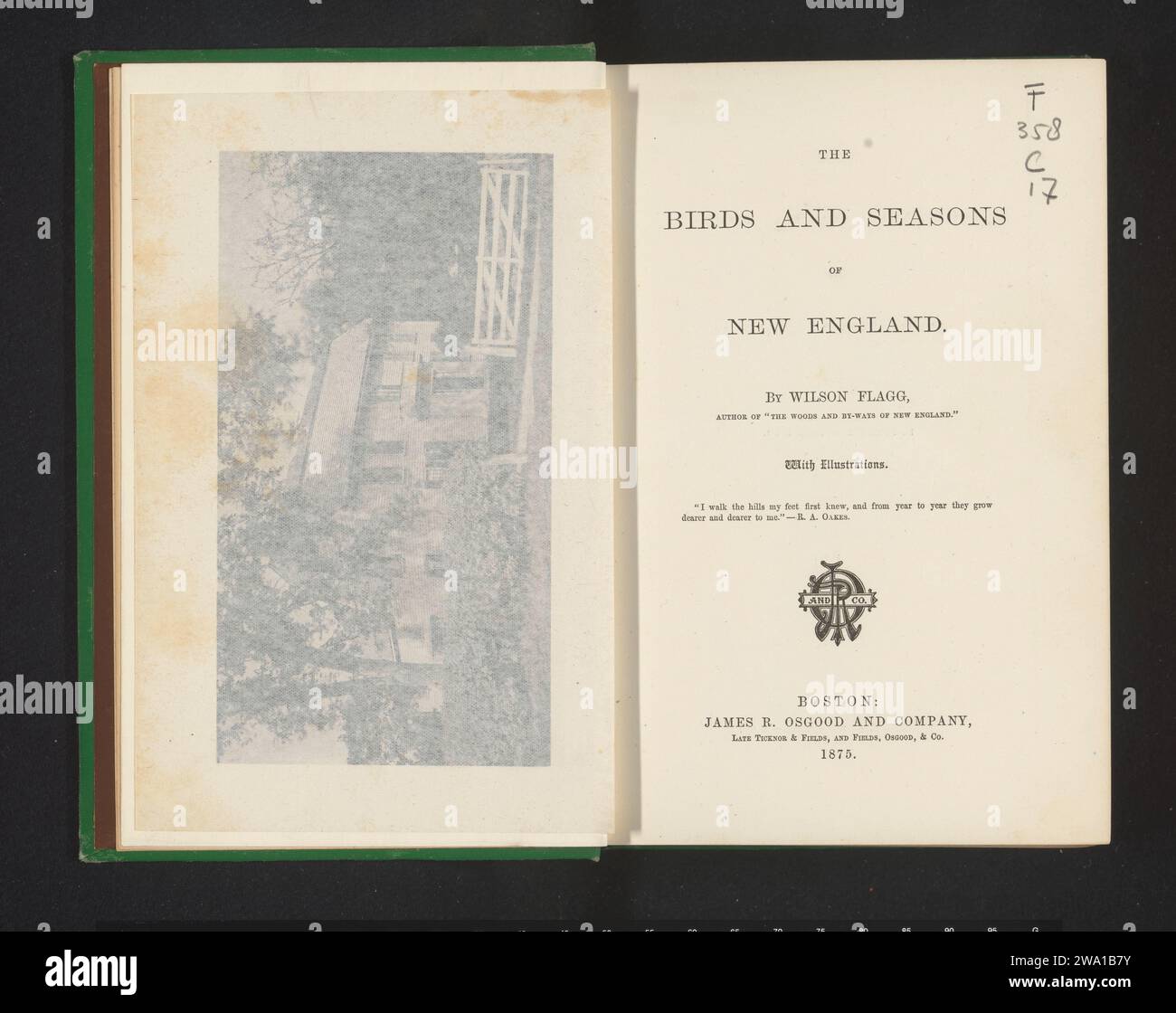 The Birds and Seasons of New England, Wilson Flagg, 1875 livre Boston paper. lin (matériel). papier de riz (papier) impression / collotype Banque D'Images