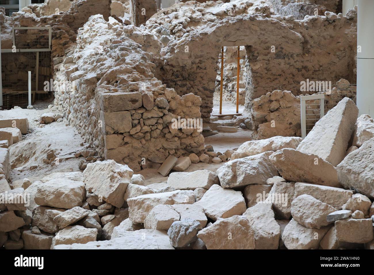 Site archéologique d'Akrotiri sur l'île grecque des Cyclades de Santorini-Greek Banque D'Images