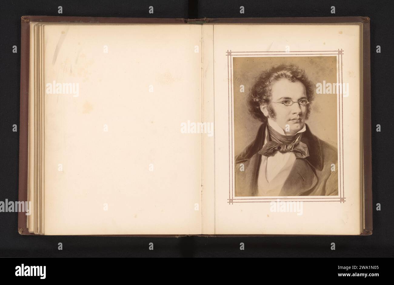 Production photographique d'un portrait de Franz Schubert par Carl Jaeger, Anonyme, d'après Carl Jaeger, c. 1865 - c. 1875 photographie support photographique compositeur d'estampes albumen Banque D'Images