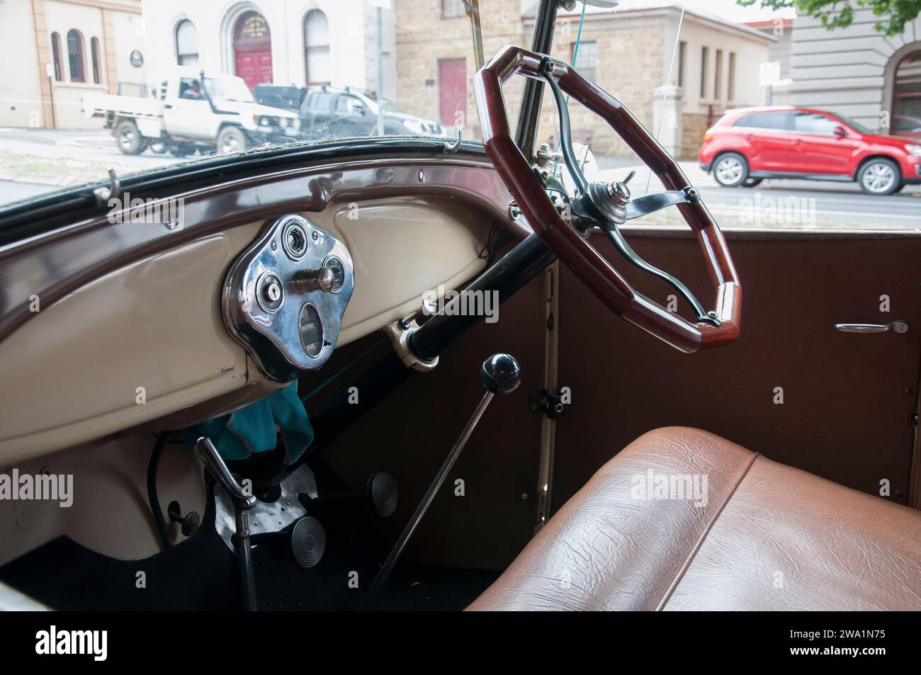 Vintage A Model Ford Motor car à Castlemaine, Victoria, Australie Banque D'Images