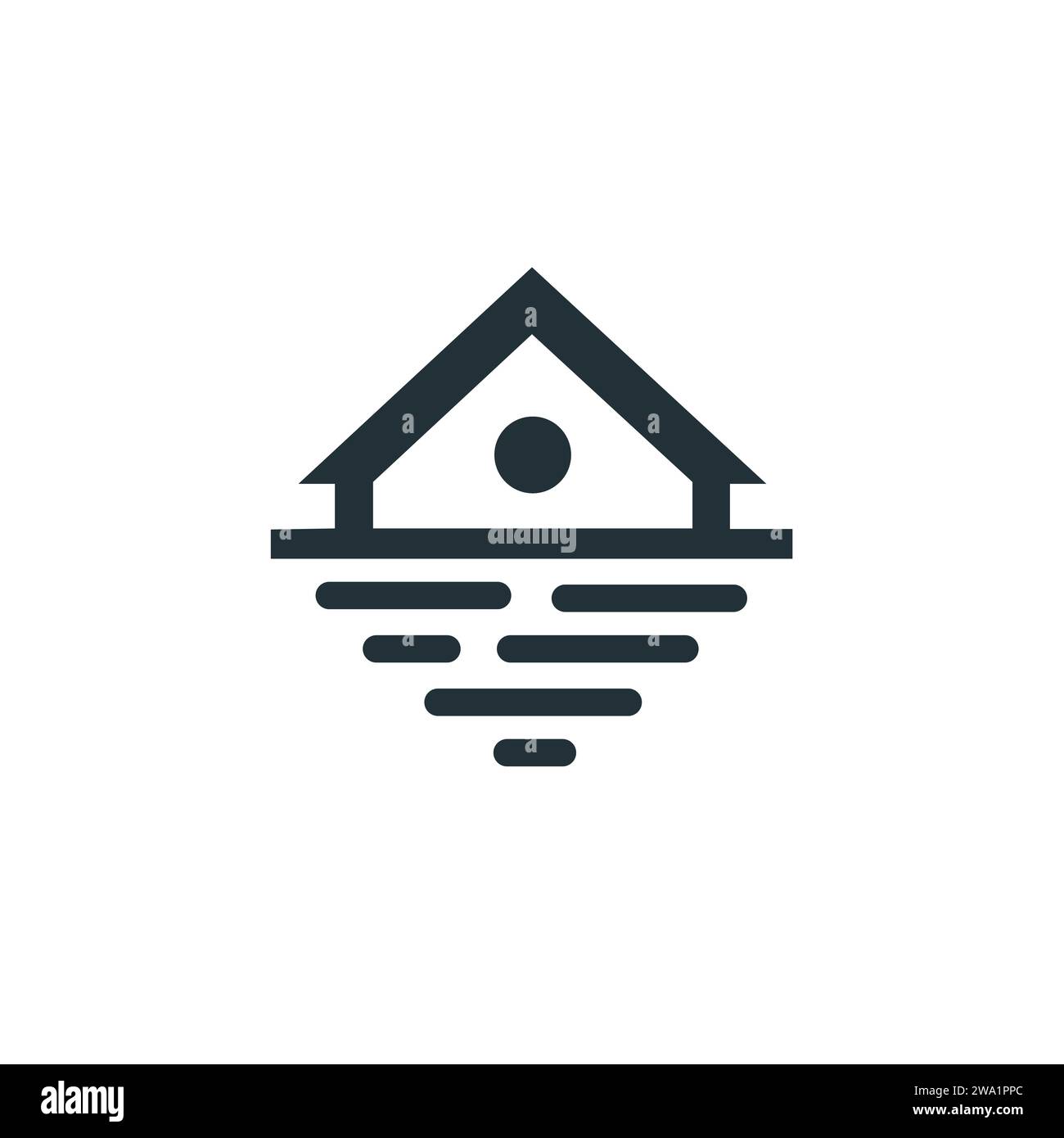 Un logo d'une maison et de l'eau Illustration de Vecteur