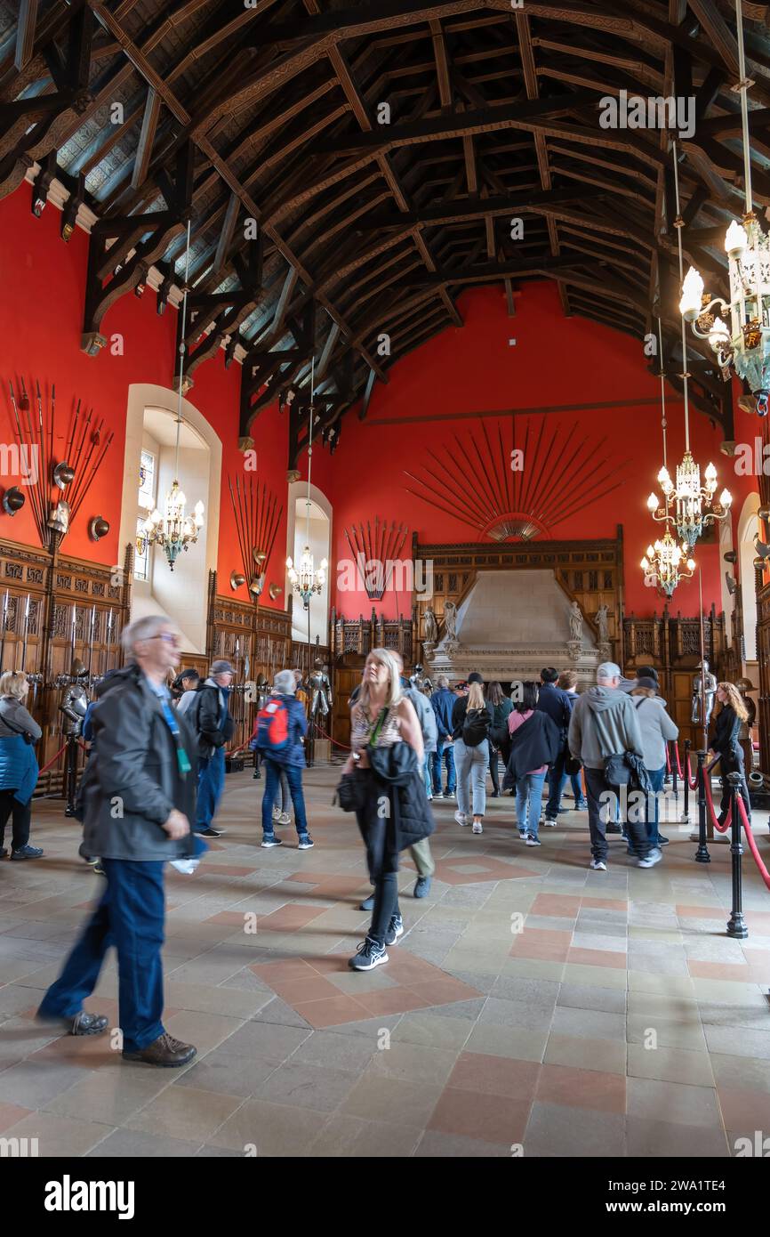 L'intérieur de la Grande salle dans le château d'Édimbourg, Édimbourg, Écosse, Royaume-Uni. Banque D'Images