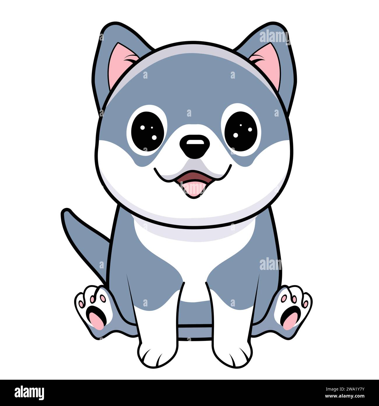 Vue isolée de conception de vecteur de chien de dessin animé Illustration de Vecteur