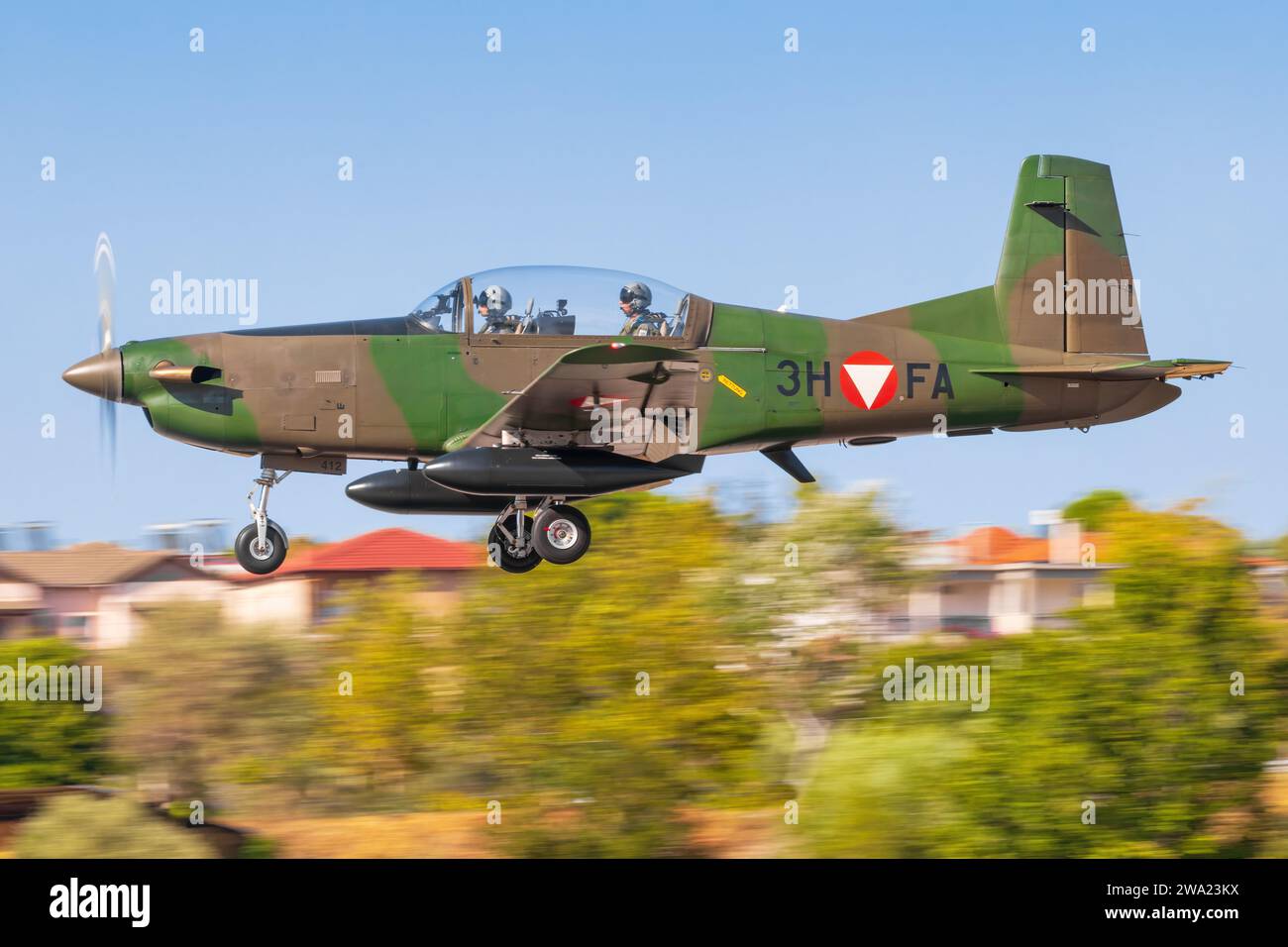 Pilatus PC-7 d'Autriche - Air Force à Tanagra Banque D'Images