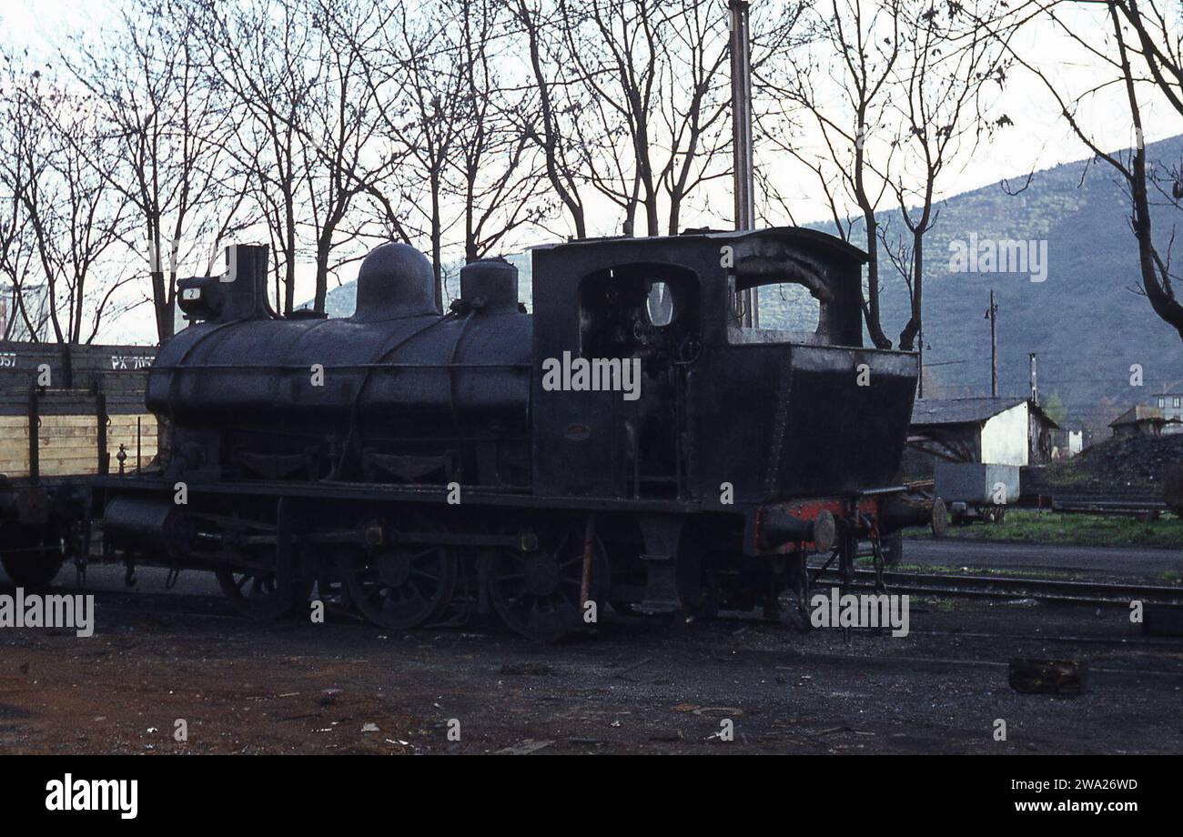 Voyage de 12 jours en France, en Espagne et au Portugal photographiant des machines à vapeur. Avril 1971 Banque D'Images