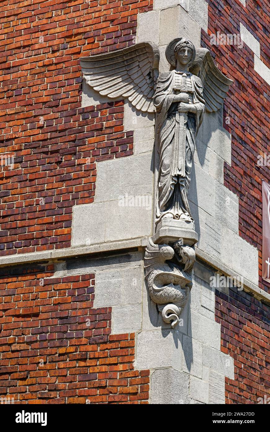 Church of the Guardian Angel a été construite en 1930 sur la 193 10th Avenue, pour accueillir les voies ferrées du New York Central Railroad à Chelsea. Banque D'Images