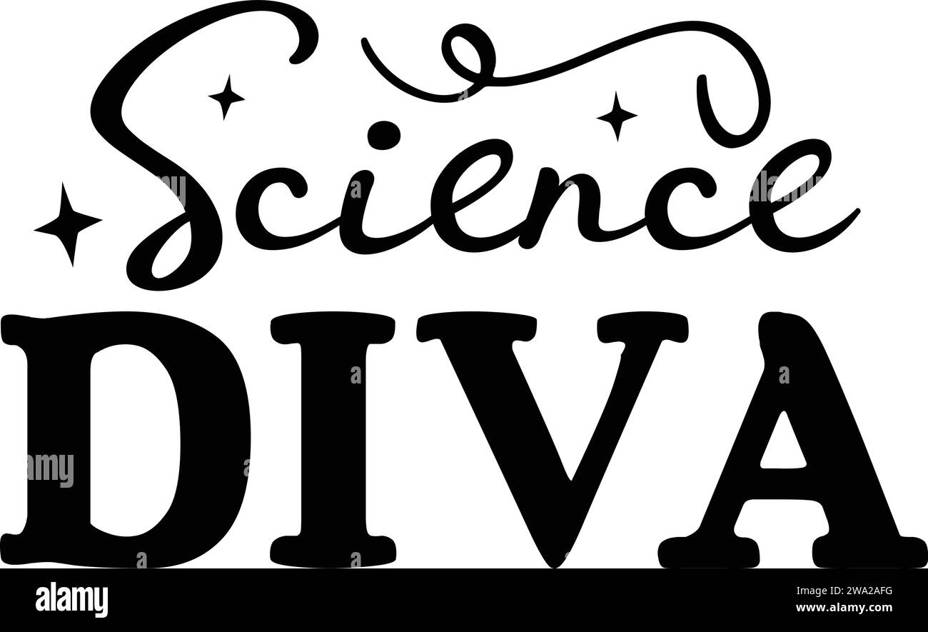 Science Diva, modèles uniques de T-shirts Illustration de Vecteur