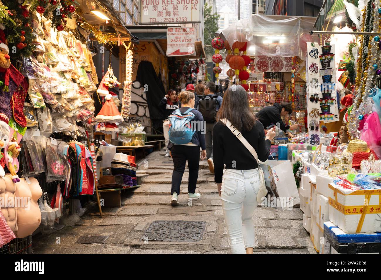 Pottinger Street, Hong Kong Banque D'Images