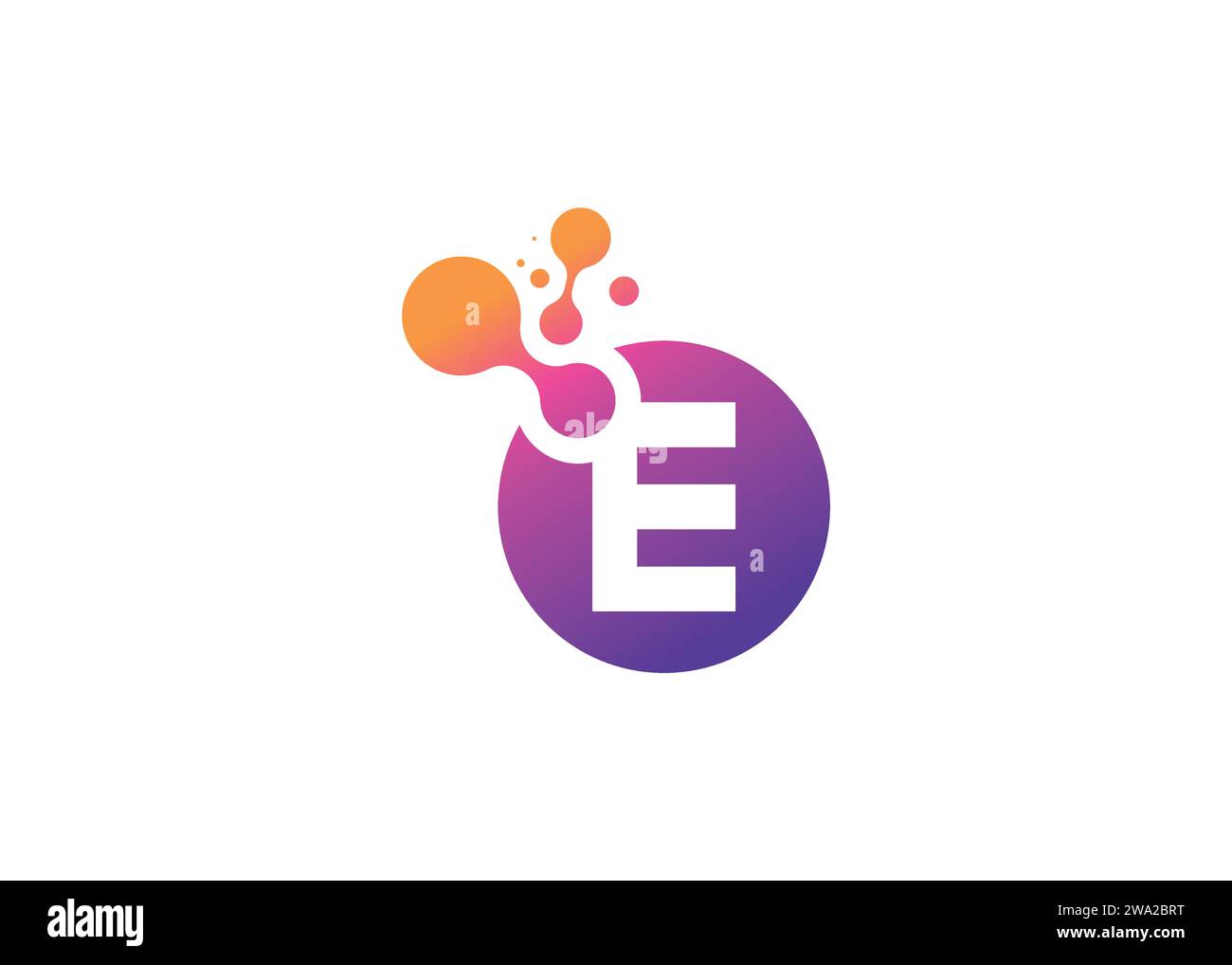 Modèle de conception de logo de monogramme de vecteur de technologie de lettre E. Lettre E molécule, Science et Bio technologie logo vecteur Illustration de Vecteur