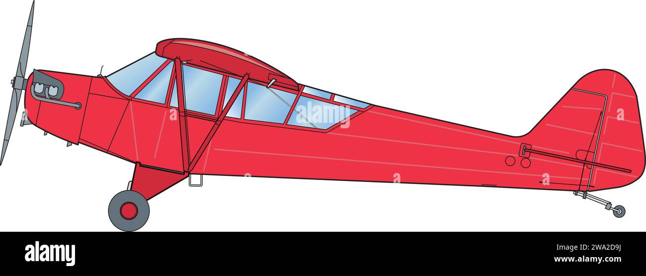 Zweisitziger Sporflugzeug Illustration de Vecteur