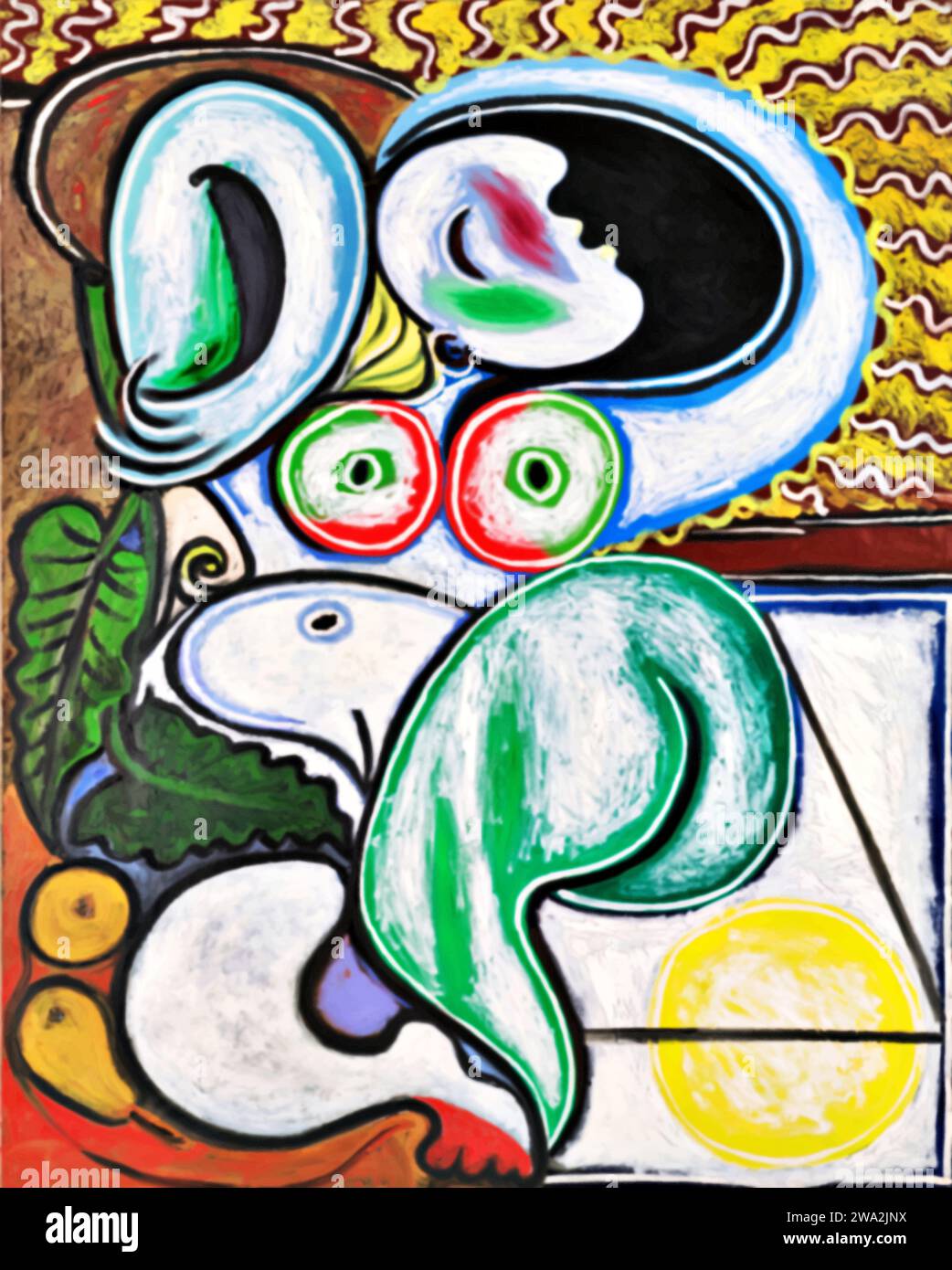 Nu couche, 1932 (peinture) de l'artiste Picasso, Pablo (1881-1973) Espagnol. Illustration de Vecteur