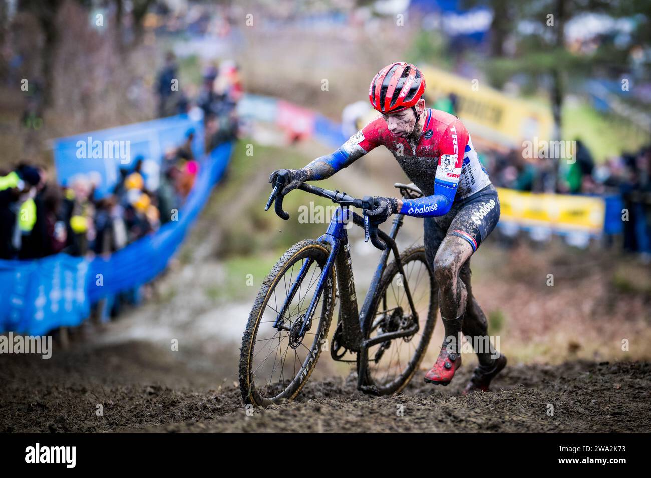 Baal, Belgique. 01 janvier 2024. Néerlandais Lars Van Der Haar photographié en action lors de la course élite masculine de l'épreuve cycliste de cyclocross GP Sven Nys, lundi 01 janvier 2024 à Baal, étape 4/8 de la compétition X2O Badkamers Trofee Veldrijden'. BELGA PHOTO JASPER JACOBS crédit : Belga News Agency/Alamy Live News Banque D'Images