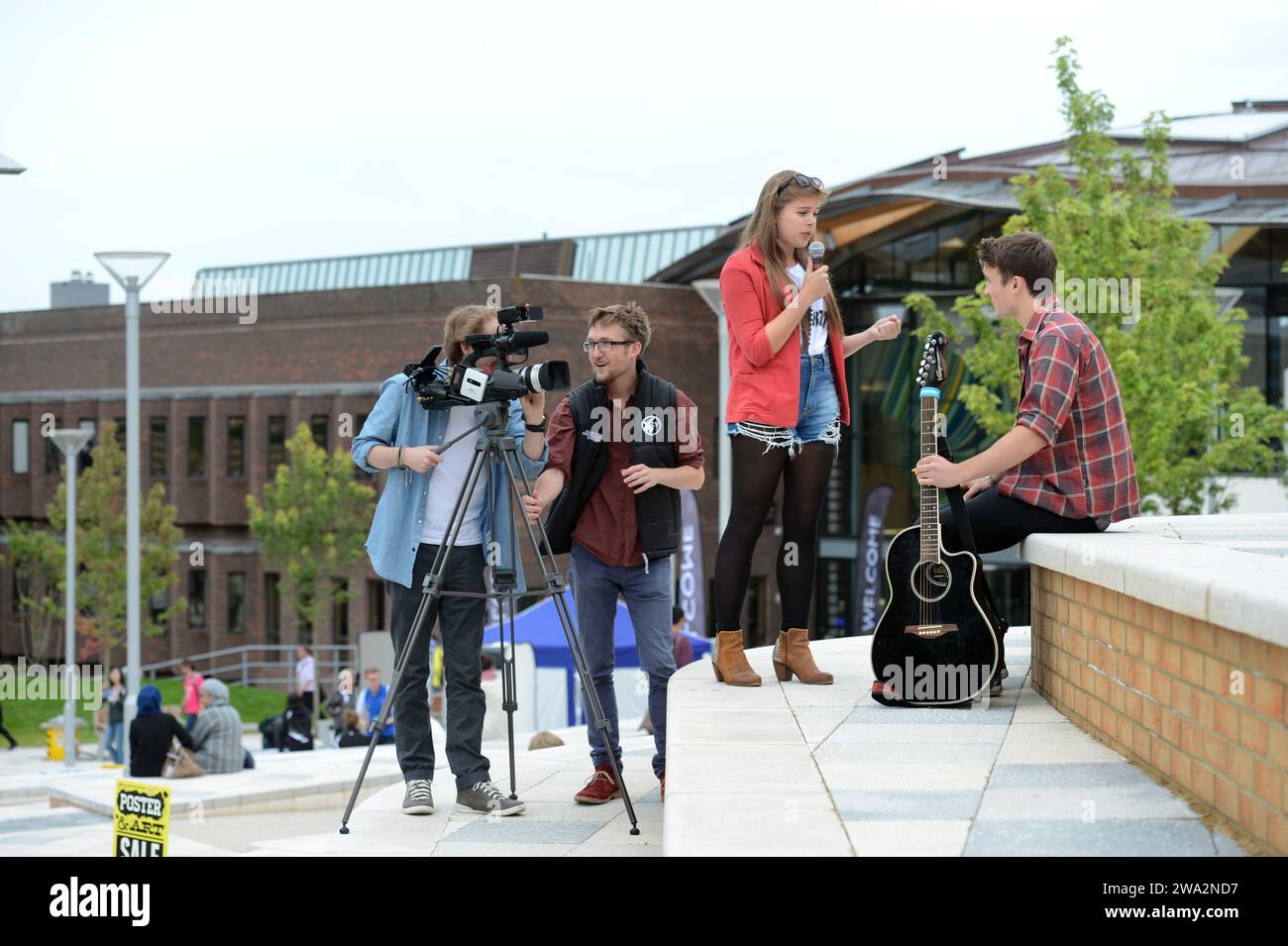 Membres du groupe University X Media de l'Université d'Exeter. Banque D'Images