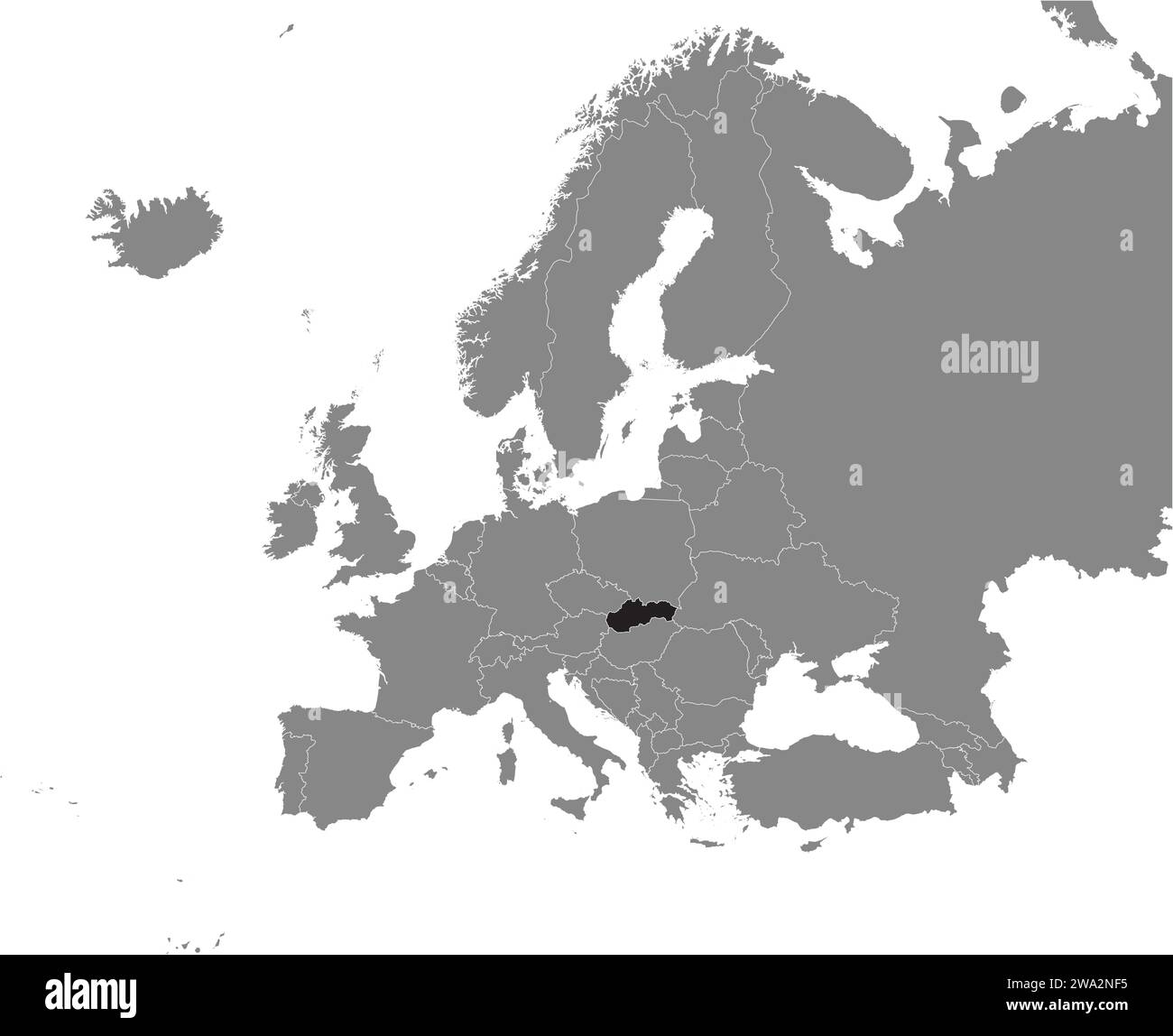 Carte de localisation de la RÉPUBLIQUE SLOVAQUE, EUROPE Illustration de Vecteur