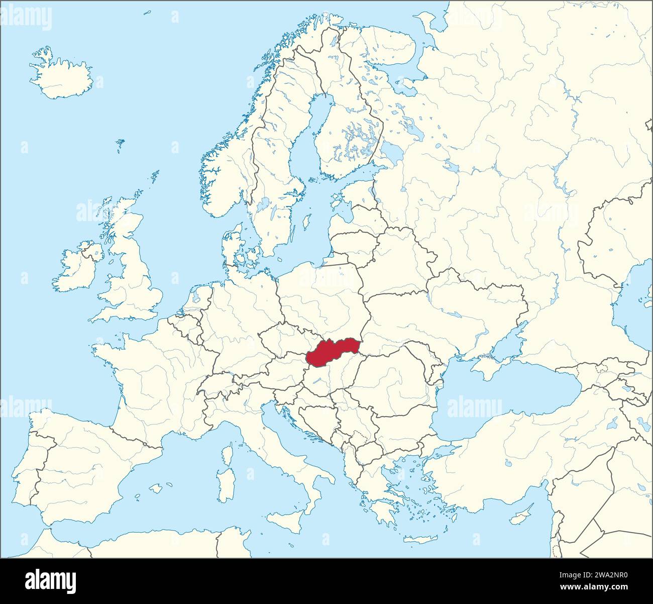 Carte de localisation de la RÉPUBLIQUE SLOVAQUE, EUROPE Illustration de Vecteur