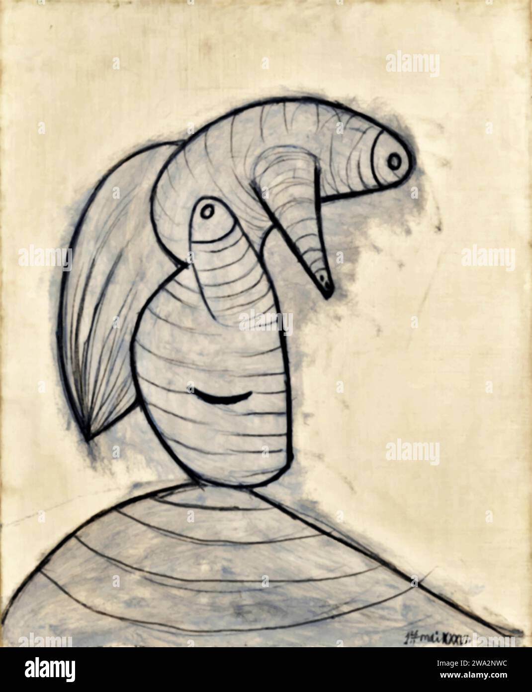 Tete, 1936 (peinture) de l'artiste Picasso, Pablo (1881-1973) Espagnol. Illustration de Vecteur