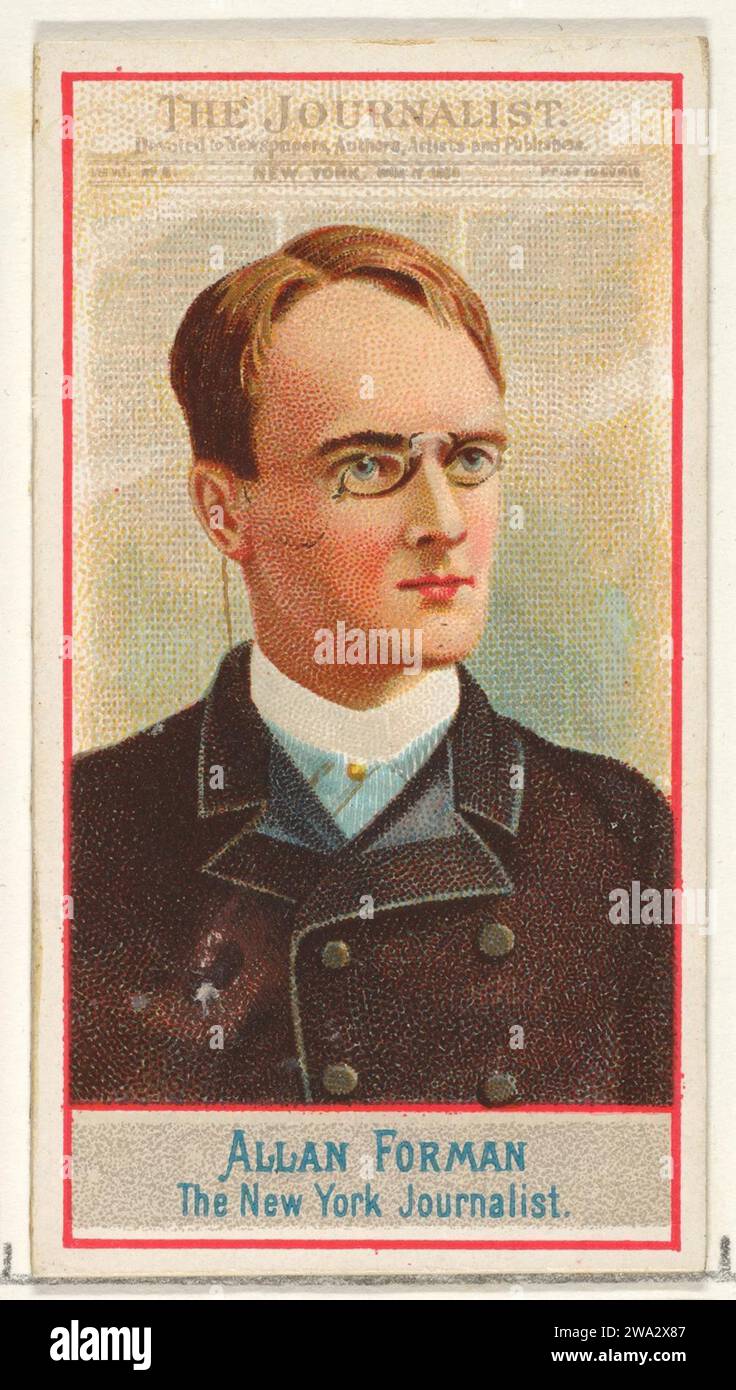 Allan Forman, journaliste New-yorkais, de la série American Editors (N1) pour Allen & Ginter cigarettes Brands 1963 par Allen & Ginter Banque D'Images