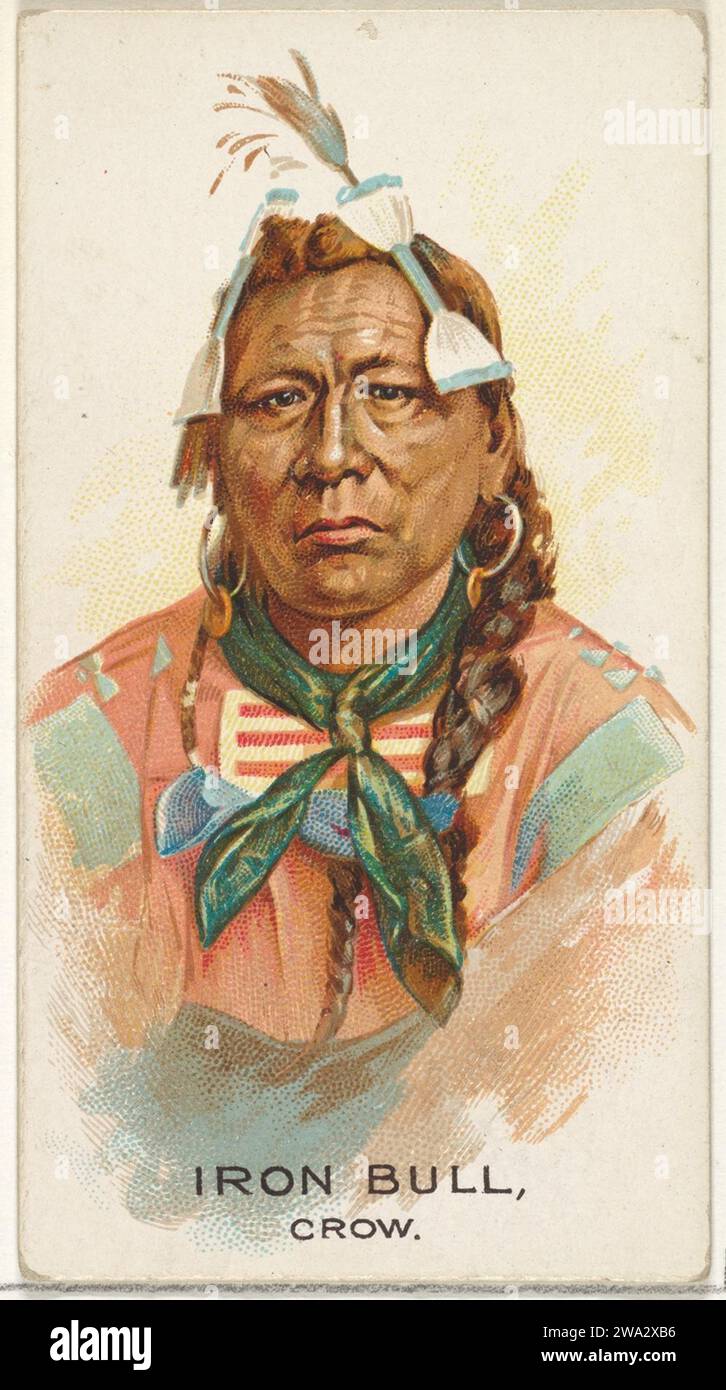 Iron Bull, Crow, de la série American Indian Chiefs (N2) pour Allen & Ginter cigarettes Brands 1963 par Allen & Ginter Banque D'Images