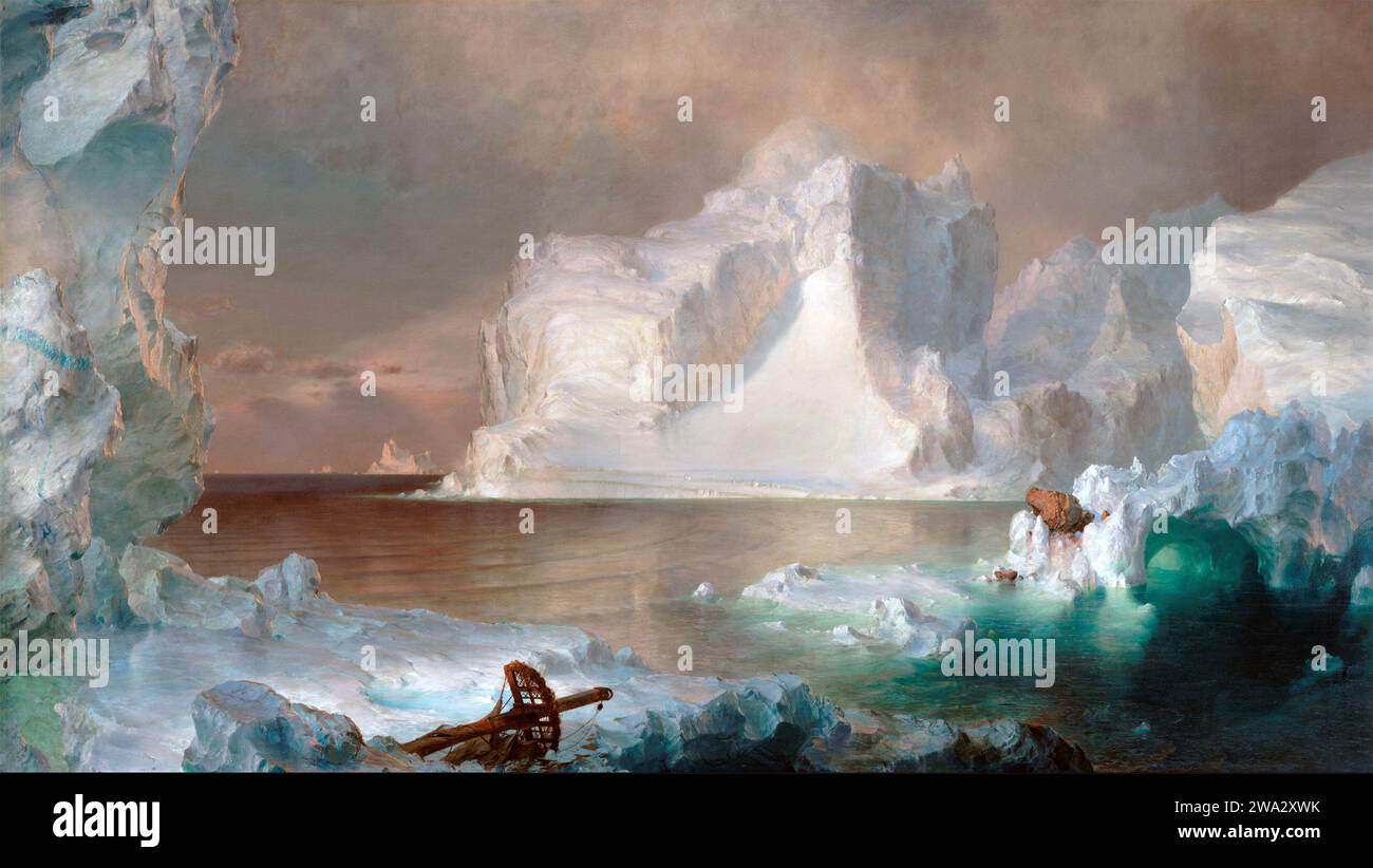 FREDERIC EDWIN CHURCH (1826-1900) peintre paysagiste américain - les icebergs (1861) Banque D'Images