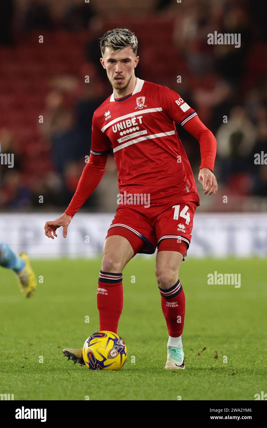 Alex Gilbert de Middlesbrough lors du Sky Bet Championship Match Middlesbrough vs Coventry City au Riverside Stadium, Middlesbrough, Royaume-Uni, le 1 janvier 2024 (photo de Nigel Roddis/News Images) Banque D'Images