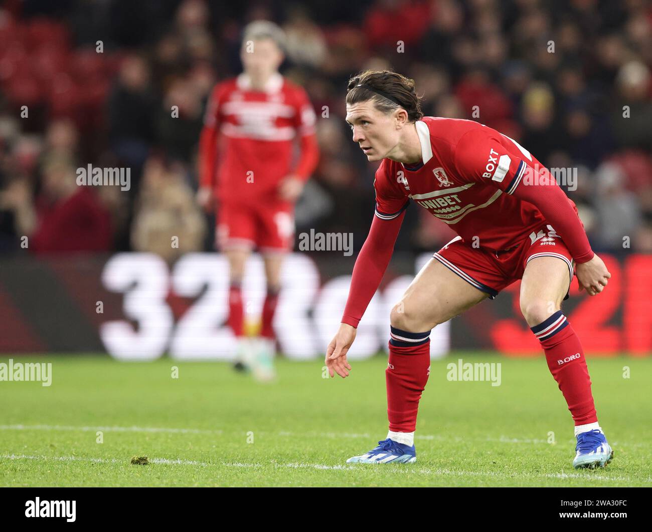 Middlesbrough, Royaume-Uni. 01 janvier 2024. Callum Kavanagh de Middlesbrough lors du Sky Bet Championship Match Middlesbrough vs Coventry City au Riverside Stadium, Middlesbrough, Royaume-Uni, le 1 janvier 2024 (photo de Nigel Roddis/News Images) à Middlesbrough, Royaume-Uni le 1/1/2024. (Photo Nigel Roddis/News Images/Sipa USA) crédit : SIPA USA/Alamy Live News Banque D'Images