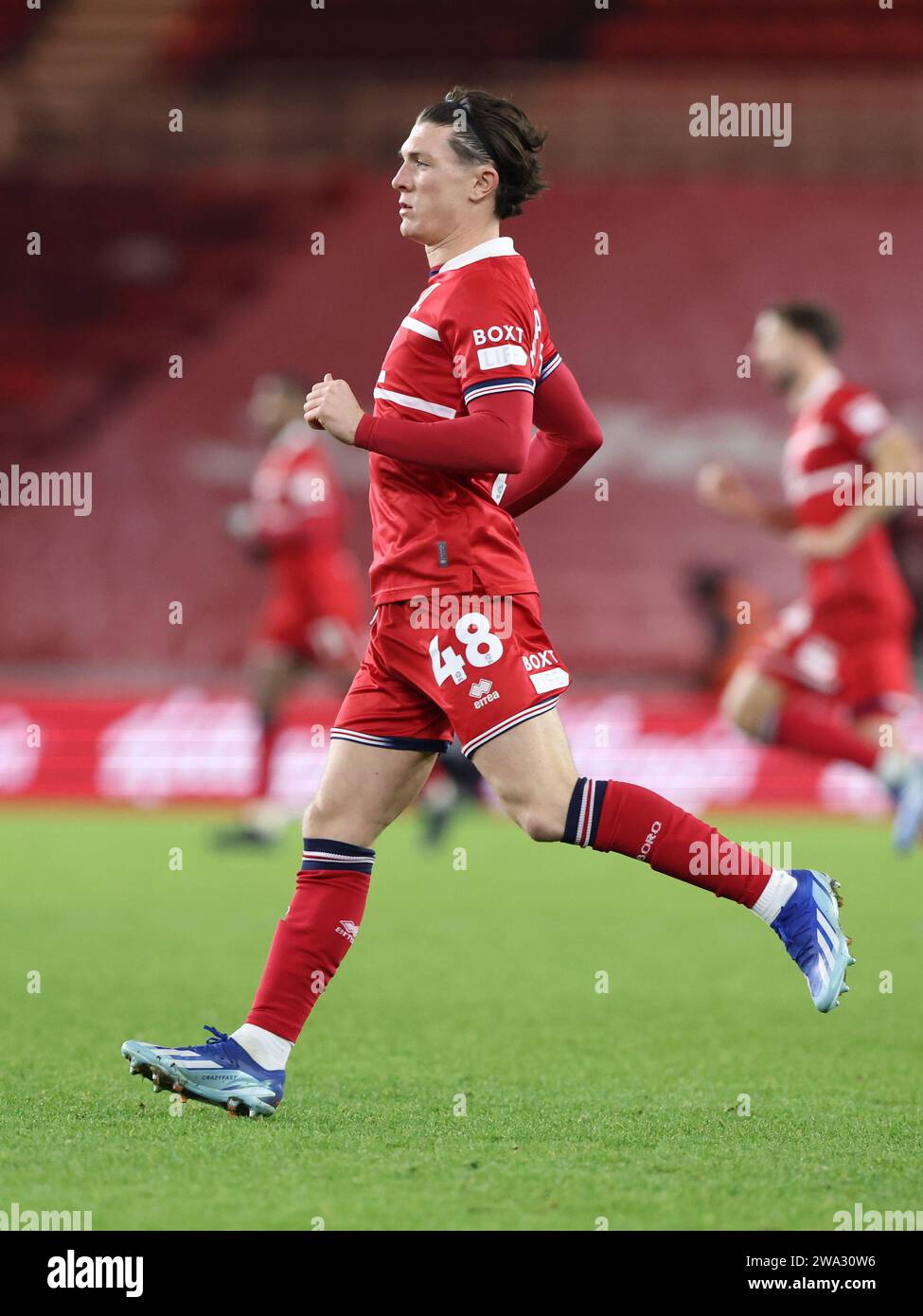 Middlesbrough, Royaume-Uni. 01 janvier 2024. Callum Kavanagh de Middlesbrough lors du Sky Bet Championship Match Middlesbrough vs Coventry City au Riverside Stadium, Middlesbrough, Royaume-Uni, le 1 janvier 2024 (photo de Nigel Roddis/News Images) à Middlesbrough, Royaume-Uni le 1/1/2024. (Photo Nigel Roddis/News Images/Sipa USA) crédit : SIPA USA/Alamy Live News Banque D'Images