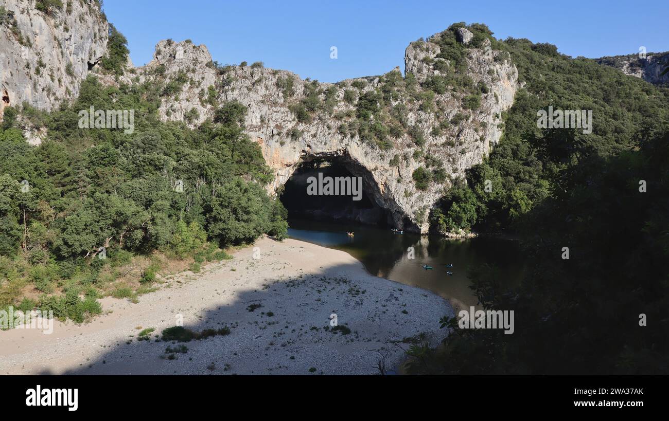 Drone photo Pont-d'Arc Ardèche France Europe Banque D'Images