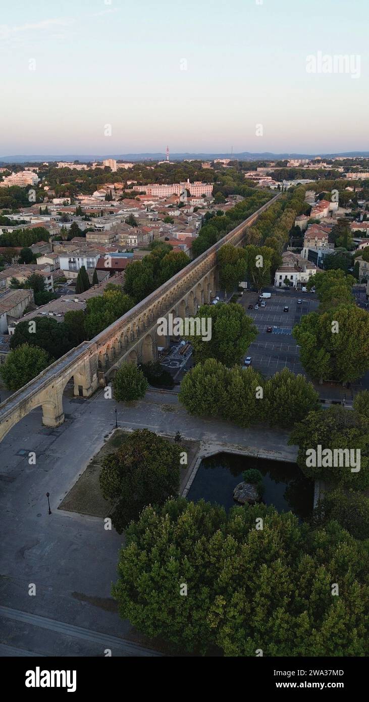 Drone photo aqueduc Saint-Clément Montpellier France europe Banque D'Images