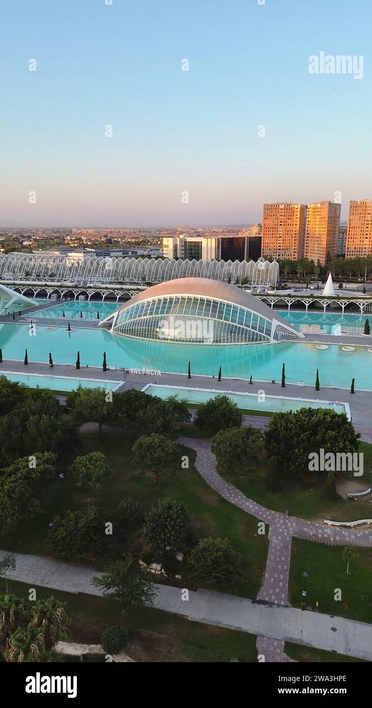 Drone photo Hemisfèric Valencia Espagne europe Banque D'Images