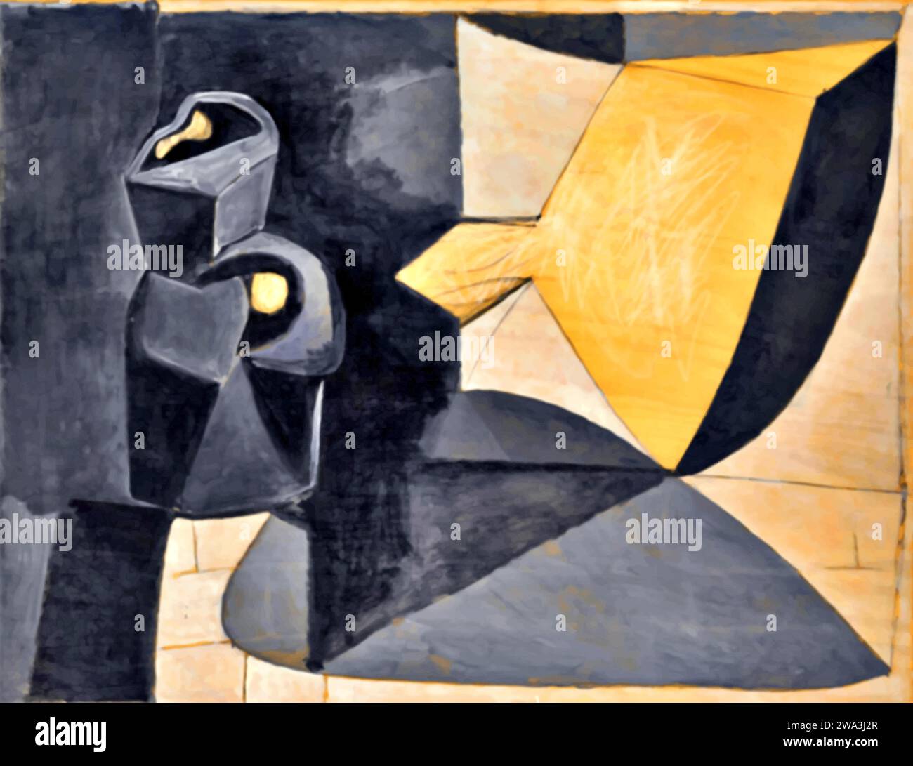 Nature morte avec pichet, 1951 (peinture) de l'artiste Picasso, Pablo (1881-1973) Espagnol. Illustration de Vecteur